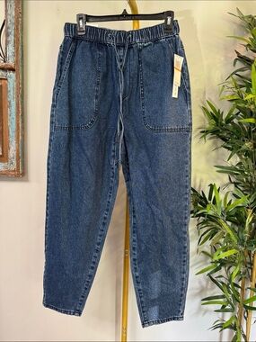 Tinseltown High-Rise Dark Blue Women’s Denim Joggers bubble jeans new s